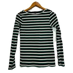 Long Tall Sally Women’s L Striped Long Sleeve Blouse Ribbed Academia Career Top